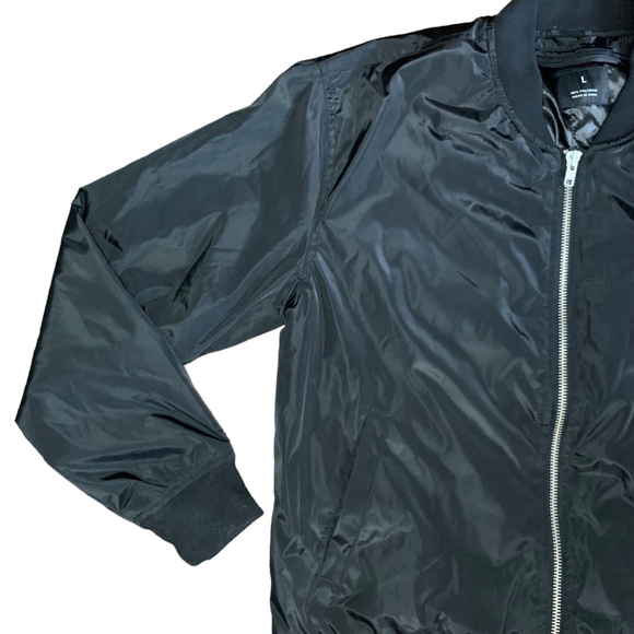 BOMBER JACKET GOOSE ISLAND‎ BEER CO Black Full Zip Jacket Coat Men Large - Picture 4 of 11